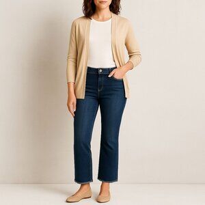 Chicos Womens So Lifting Straight Leg Jeans Stretch Denim Raw Hem Size 1 | M | 8